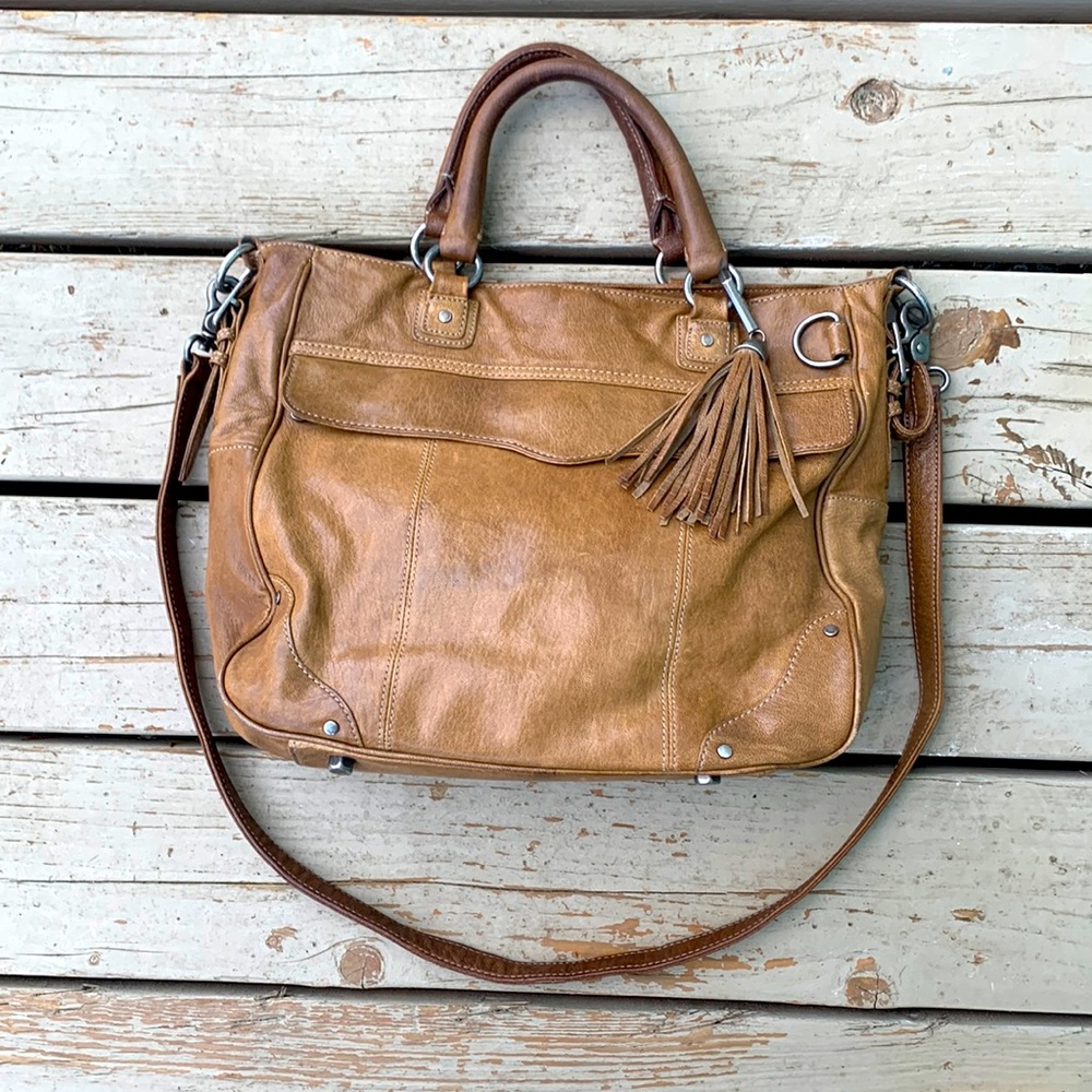 Rebecca Minkoff tan brown handbag satchel